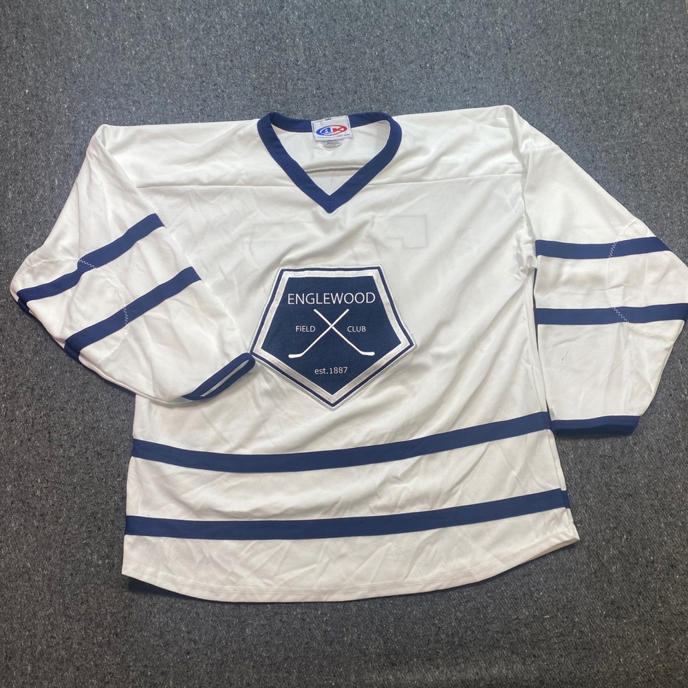 Athletic Knit Englewood Field Club Hockey Jersey Sz XL Mens Ibrahim 77 Patch